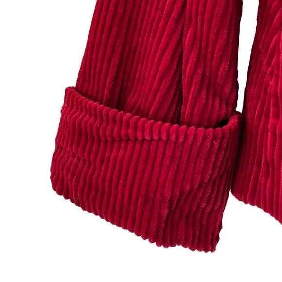First Issue Liz Claiborne red wide wale corduroy lined one button jacket S - Picture 7 of 11